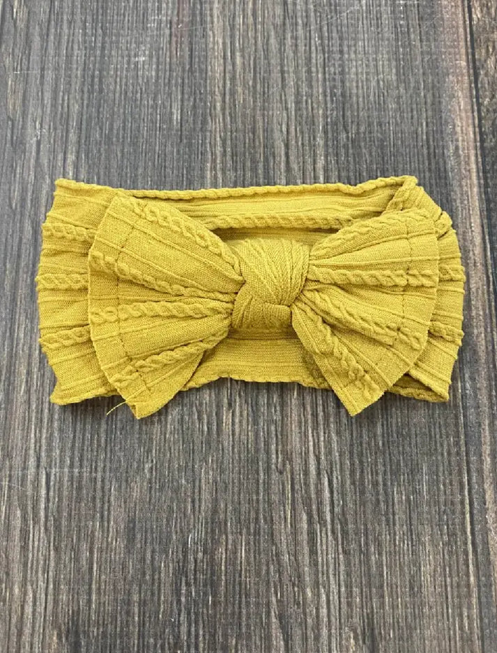 Cable Knit Bow Headbands